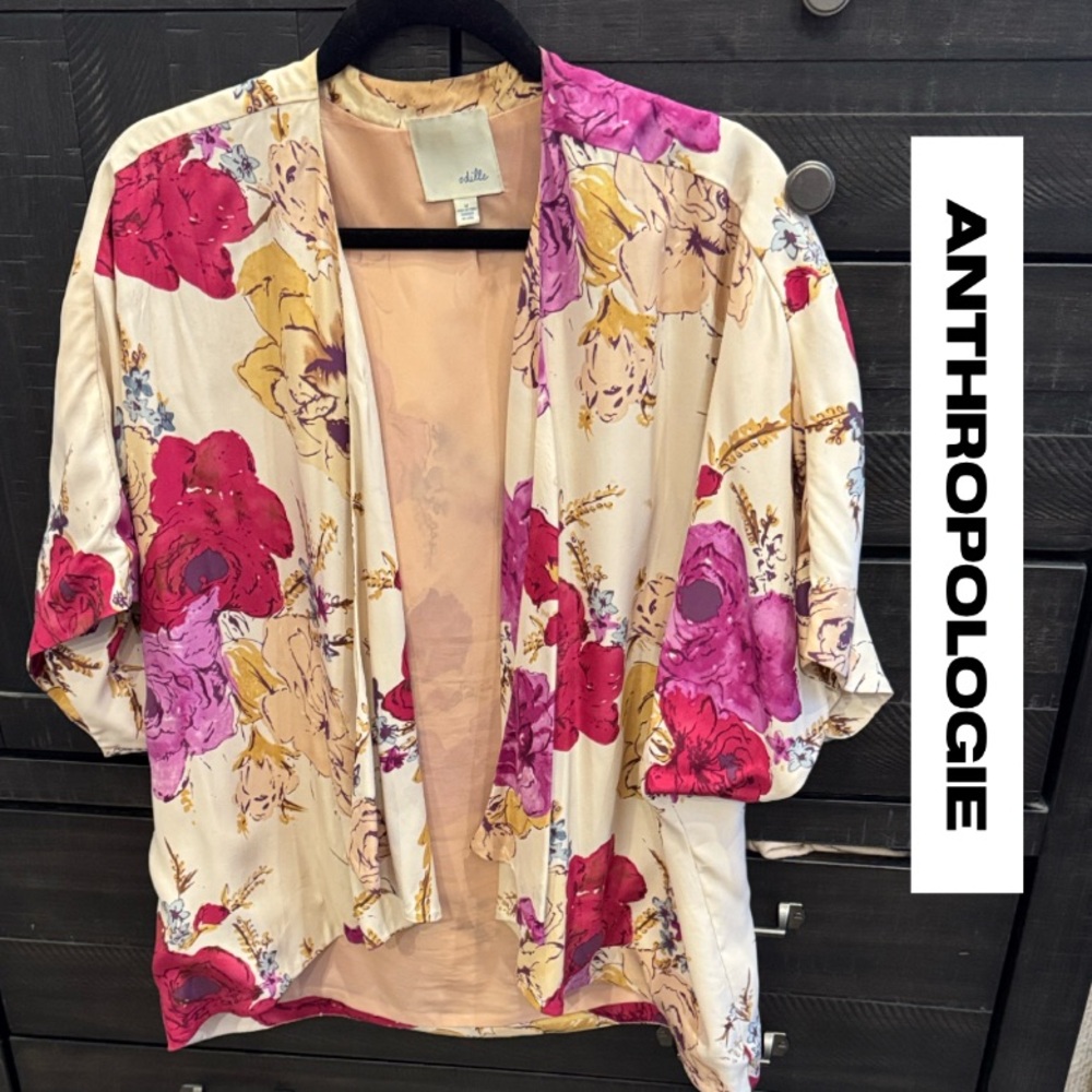 Anthropologie Floral Kimono Cardigan